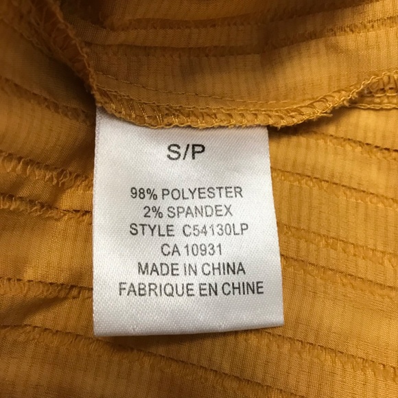 Laura Petites Button Down Collar Long Sleeve Top S Blouse Mustard Yellow Gold - Picture 11 of 12
